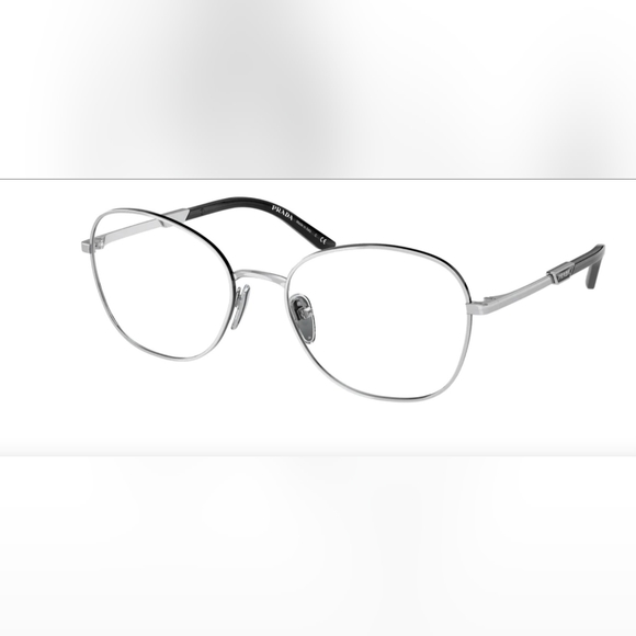 Prada 0PR 64YV Eyeglasses Silver/Black Frame Round Full Rim 54-18-135 No Case - Picture 4 of 15